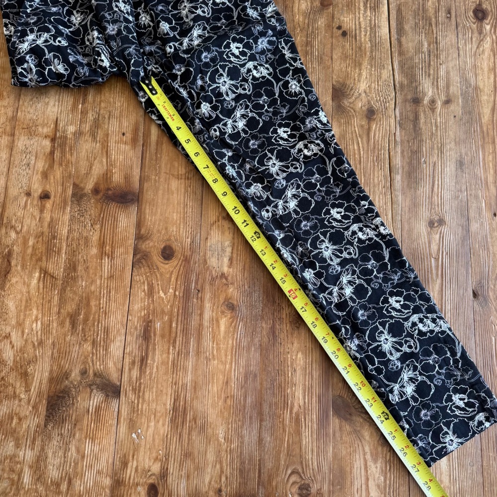 Brooks Brothers Natalie Fit Black White Floral Ankle Crop Stretch Pants WM 6 EUC - Picture 9 of 11